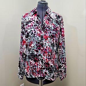 Fun, Bright, animal-print blouse.